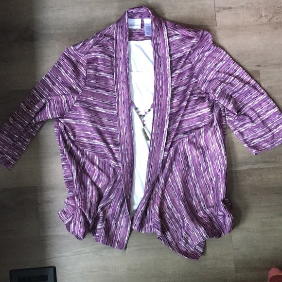 Alfred Dunner 3 piece attached camisole and necklace - Picture 4 of 5